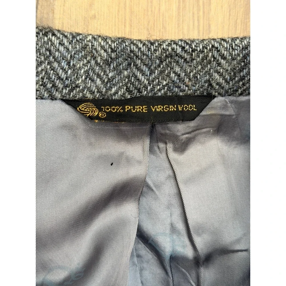 Christian Dior Monsieur Gray Herringbone Virgin‎ Wool Blazer Sport Coat USA